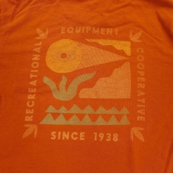 REI T-Shirt Mens Small Orange Short Sleeve Crew Neck Standard Fit - Picture 8 of 9